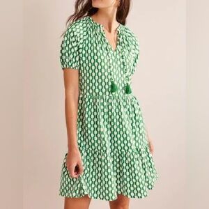 New Boden Geo Print Tiered Dress